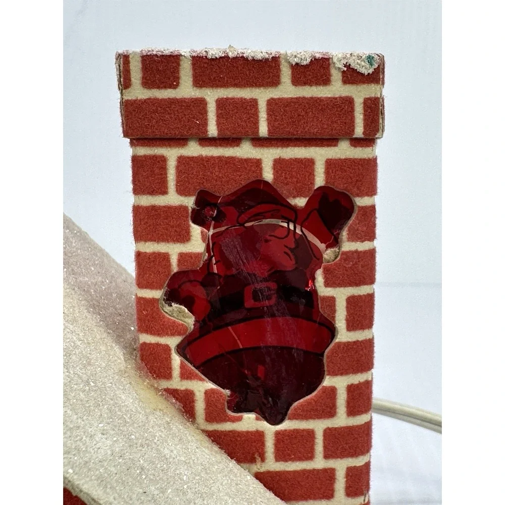 VINTAGE CHRISTMAS LIGHT UP PUTZ STYLE HOUSE JAPAN Damaged